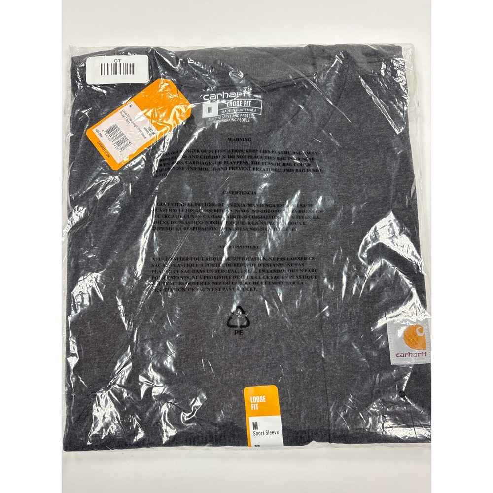 Carhartt K87 Mens Loose Fit Heavyweight Short Sleeve Pocket T-Shirt Carbon M